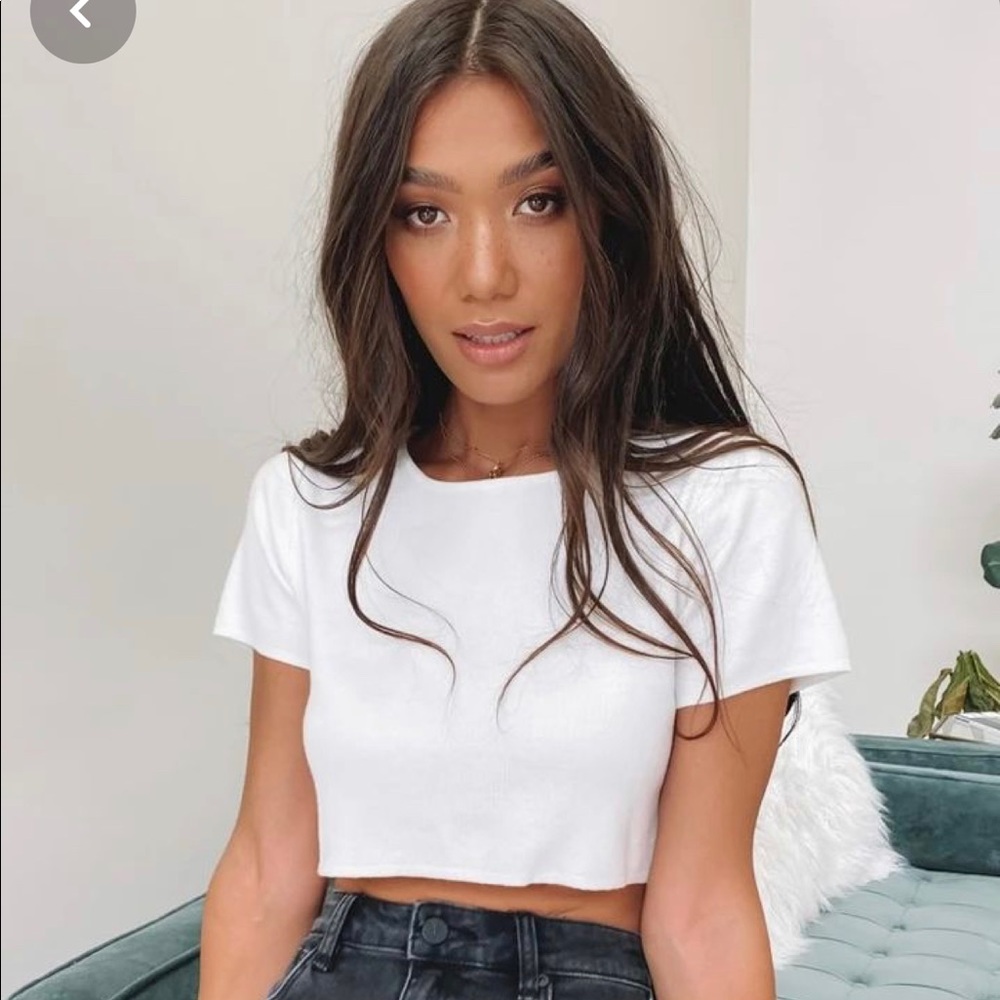 White tshirt crop top